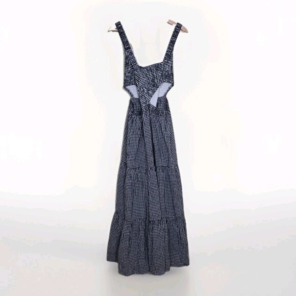 American Eagle Dress Womens XL Black White Gingham Tiered Smocked Cutout Cottage - Picture 14 of 14